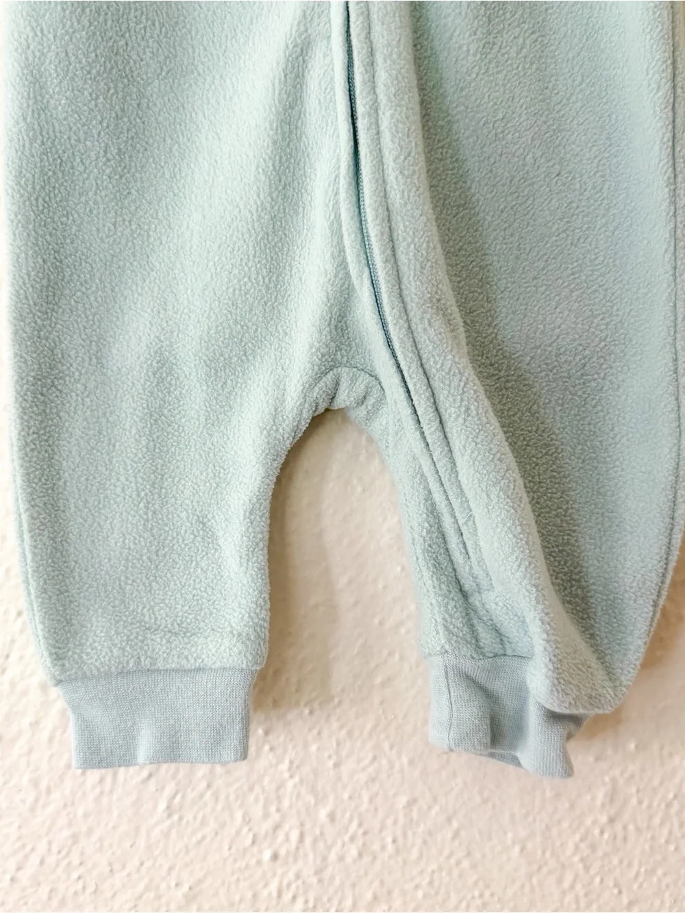 H&M Ocean Blue Fleece Zip-Front Sleeper Jumpsuit